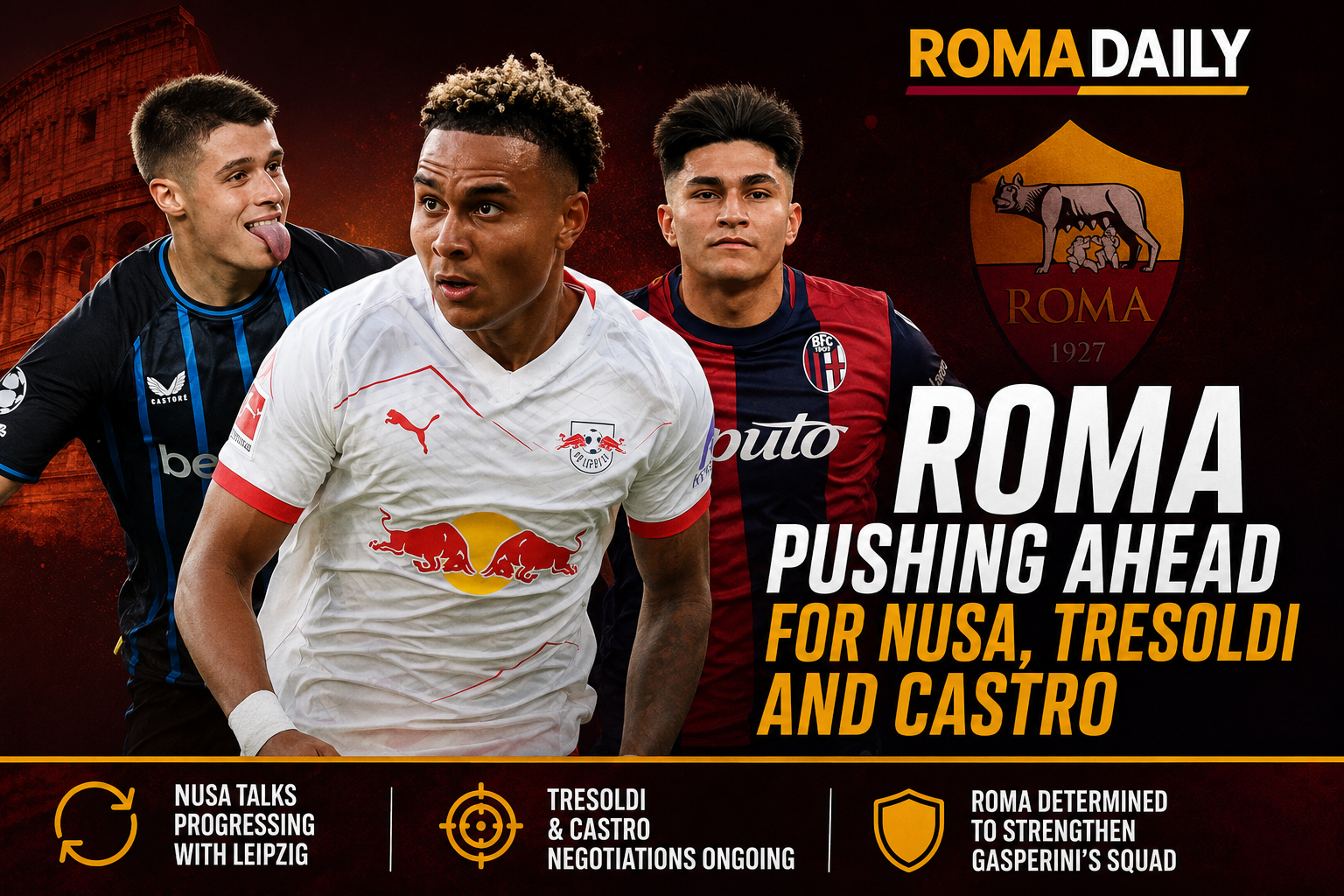 Pedullà: Roma pushing ahead for Nusa as Castro and Tresoldi talks continue