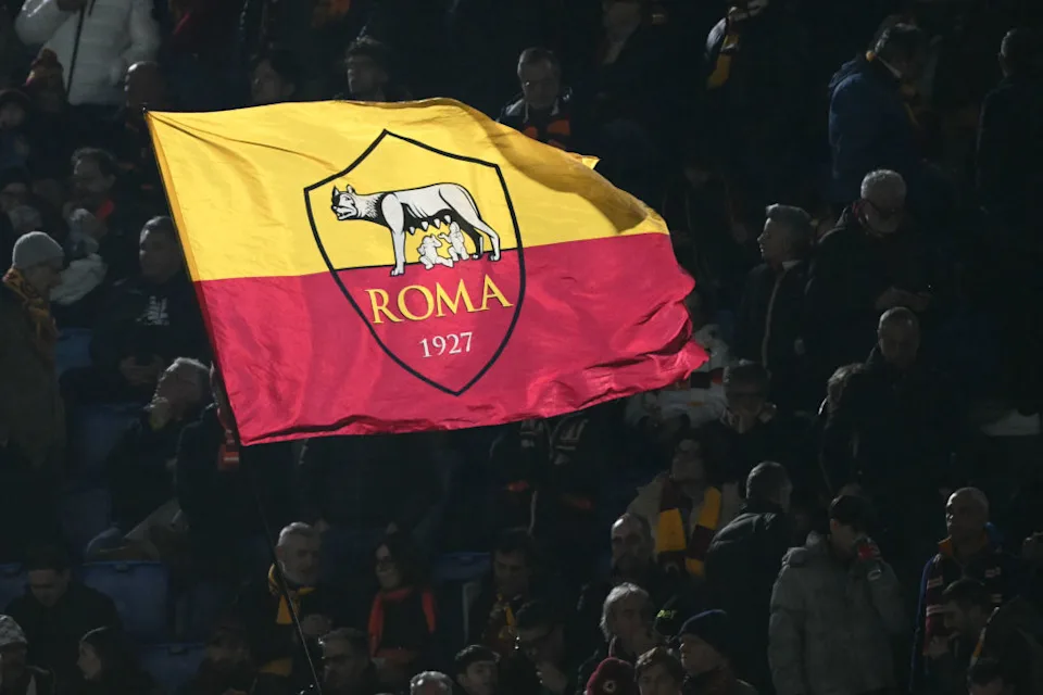 Roma supporters filling the Stadio Olimpico before a Serie A match