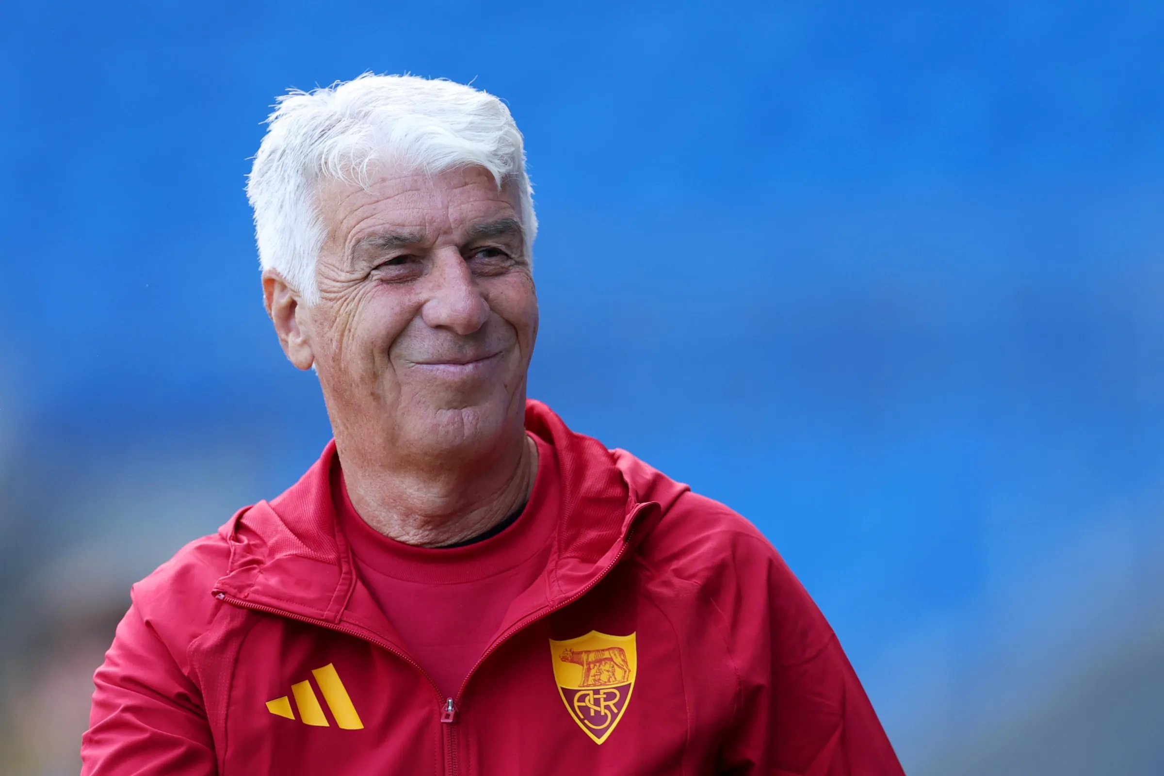Gian Piero Gasperini celebrating Roma’s victory over Atalanta