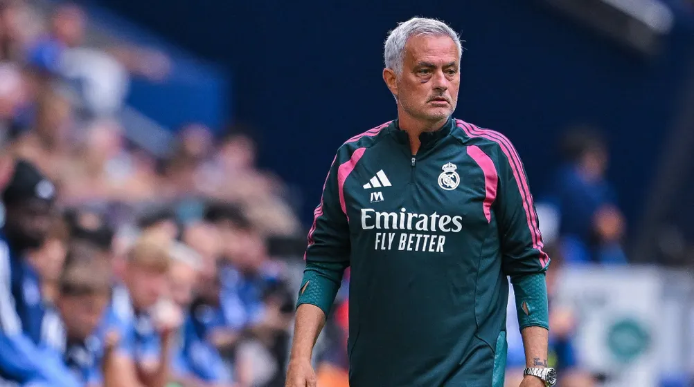 Jose Mourinho on the sidelines for Real Madrid
