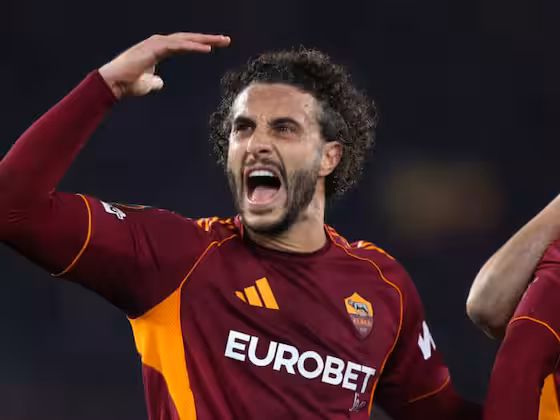 Roma players Mario Hermoso and Pierluigi Gollini